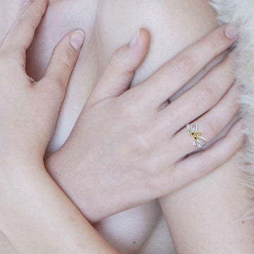 Celtic Trinity Knot on Ribbin Silver and Gold Ring MRI1787 - Jewelry